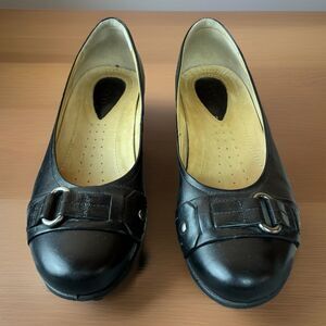 Ecco Abelone Women’s Black Leather Comfort Ballet Flats Size EU 38 US 6